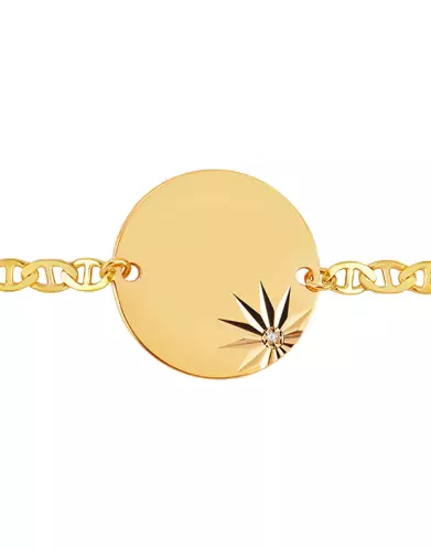 Bracelet Rond Soleillé Diamant Chaîne Marine Personnalisable pour Homme