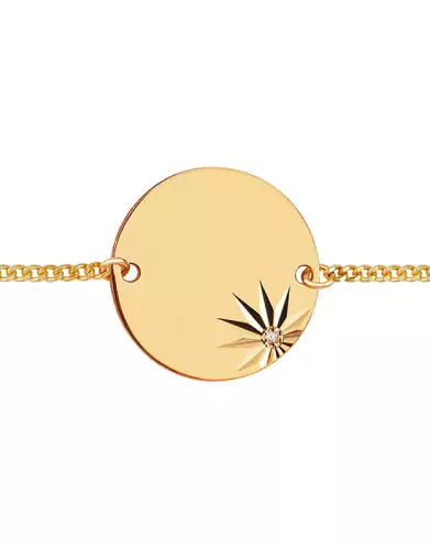 Bracelet Rond Soleillé Diamant Chaîne Gourmette Personnalisable pour homme