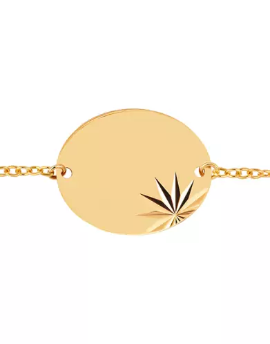 Bracelet Ovale Soleillé Chaîne Forçat Personnalisable pour enfant