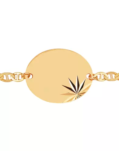 Bracelet Ovale Soleillé Chaîne Marine Personnalisable pour Homme