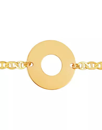 Bracelet Ajouré Centre Rond Chaîne Marine Or jaune