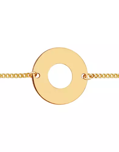 Bracelet Ajouré Centre Rond Chaîne Gourmette Or jaune
