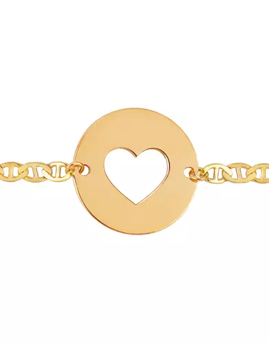 Bracelet Ajouré Centre Cœur Chaîne Marine Personnalisable pour Homme