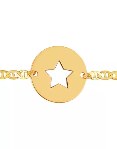 Bracelet Ajouré Centre Étoile Chaîne Marine Or jaune