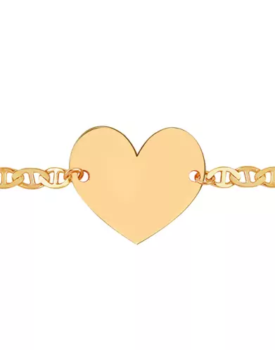 Bracelet Cœur Chaîne Marine Personnalisable pour Homme