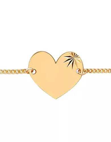 Bracelet Cœur Soleillé Chaîne Gourmette Personnalisable pour Homme