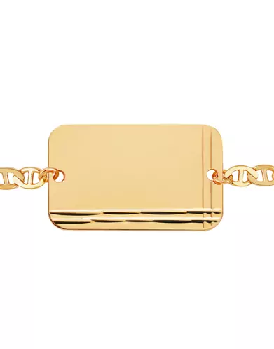 Bracelet Rectangle Rainurée Chaîne Marine Personnalisable pour homme