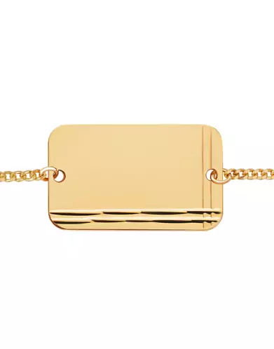 Bracelet Rectangle Rainurée Chaîne Gourmette Personnalisable