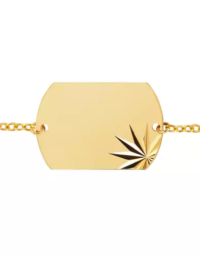 Bracelet Militaire Soleillé Chaîne Forçat Or jaune
