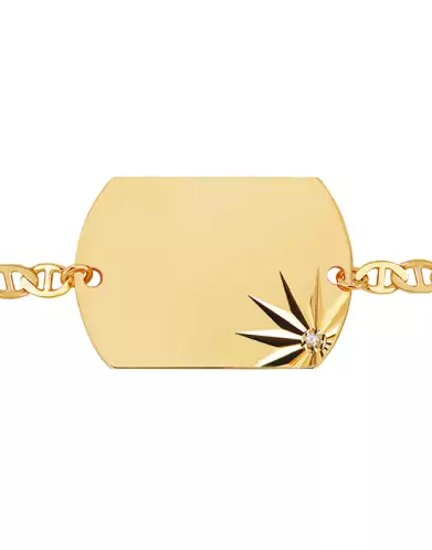 Bracelet Militaire Soleillé Diamant Chaîne Marine Personnalisable pour homme