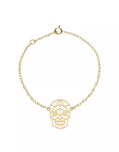 Bracelet Origami Tête de Mort en Or