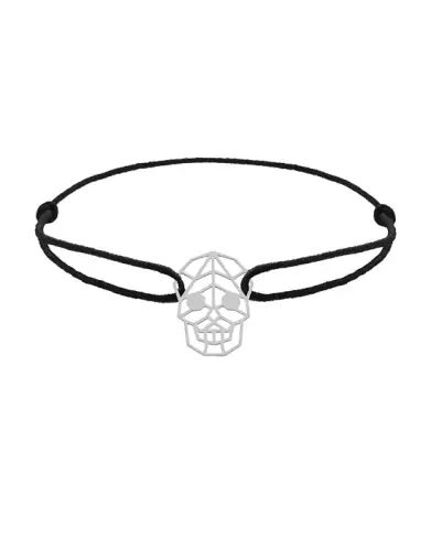Bracelet Cordon Origami Tête de Mort en Or