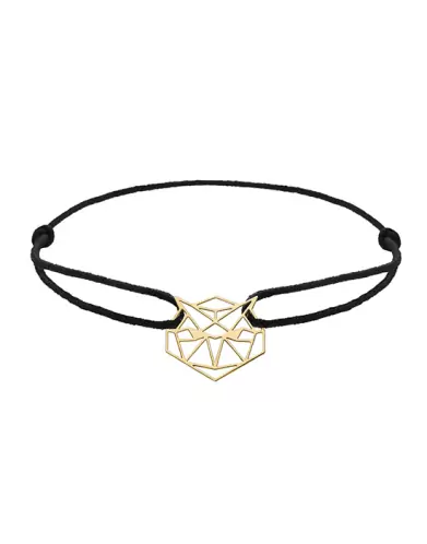 Bracelet Cordon Origami Chouette en Or