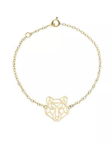 Bracelet Origami Loup en Or