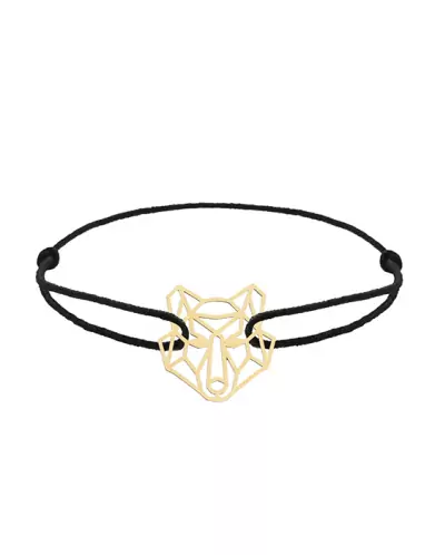 Bracelet Cordon Origami Loup en Or