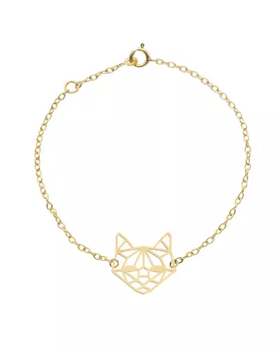 Bracelet Origami Chat en Or