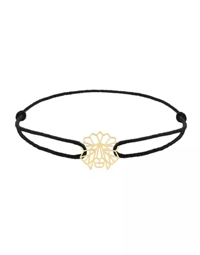 Bracelet Cordon Origami Lion en Or