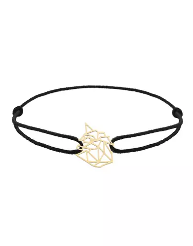 Bracelet Cordon Origami Licorne en Or