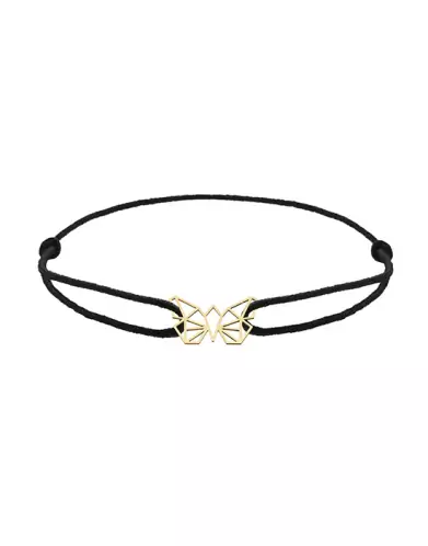 Bracelet Cordon Origami Papillon en Or