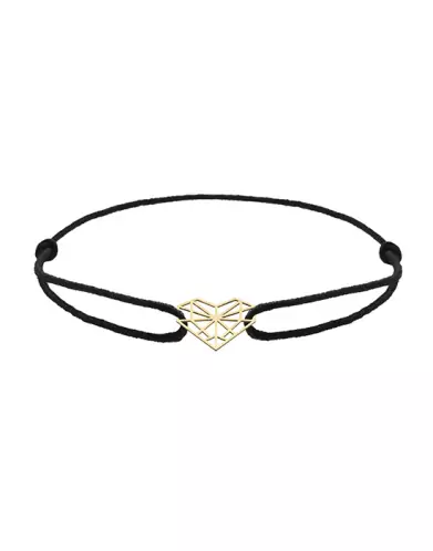 Bracelet Cordon Origami Coeur en Or