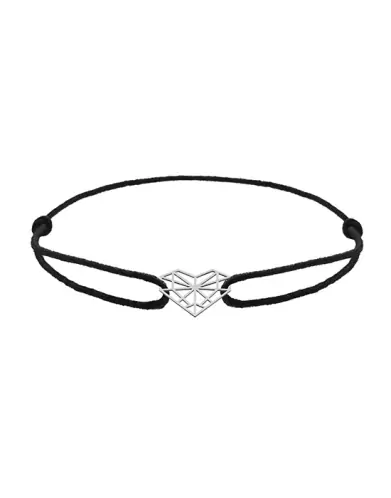 Bracelet Cordon Origami Coeur en Or