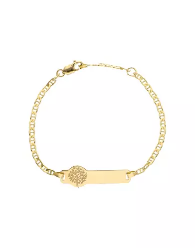 Gourmette Arbre de Vie en Or Jaune 18K Personnalisable