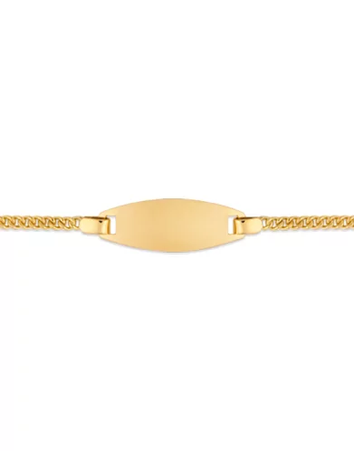 Bracelet Identité Bébé plaque ovale large Maille gourmette
