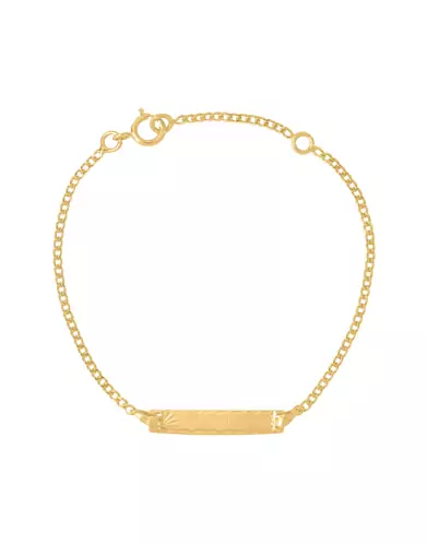 Bracelet Identité Bébé plaque rectangle soleil chaîne gourmette