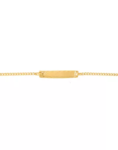 Bracelet Identité Bébé plaque rectangle soleil chaîne gourmette