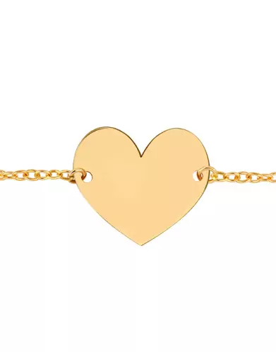 Bracelet Coeur Chaîne Forçat Or jaune