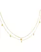 Collier Double Rang Pampilles Ronde et Grelot en Or Jaune 18K