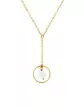 Collier en Or Jaune 18K Trèfle en Nacre Encerclé