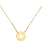 Collier Pièce Ronde Ajourée Étoile en Or Jaune 18K
