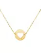Collier Pièce Ronde Ajourée Cœur et Points en Or Jaune 18K