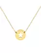 Collier Pièce Ronde Ajourée Étoile et Points en Or Jaune 18K