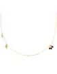 Collier Chaîne en Or Jaune 18K Pampilles Pierres Fines Asymétriques