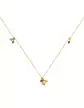 Collier Chaîne en Or Jaune 18K et Pampilles Pierres Fines