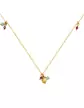 Collier Chaîne en Or Jaune 18K et Pampilles Pierres Fines
