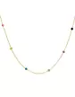 Collier Chaîne en Or Jaune 18K et Pampilles Pierres Multicolores