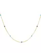 Collier Chaîne en Or Jaune 18K Pierres Fines Bleu et Violet
