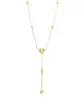 Collier Double Coeurs Diamants et Boules en Or Adam & Eve