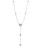Collier Double Coeurs Diamants et Boules en Or Adam & Eve