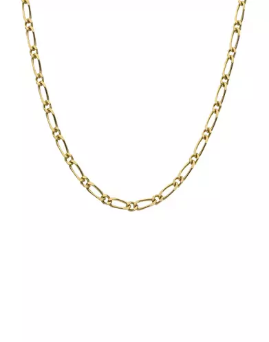 Chaîne Maille Alternée 1/1 en Or – Taille 55 cm avec Anneau à 50 cm