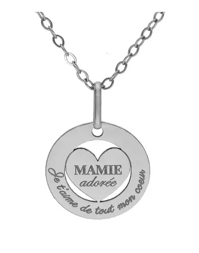 Collier Médaille Mamie Adorée à personnaliser