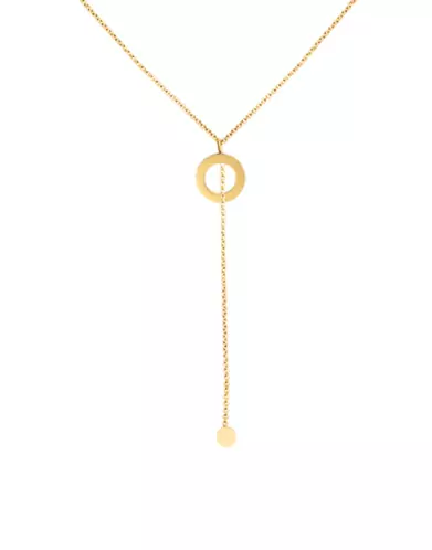 Collier Géométrique Rond et Chaîne en Or Jaune 18K