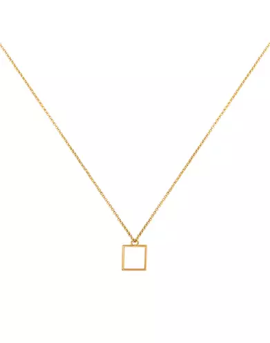 Collier Géométrique Carré Or Jaune 18K