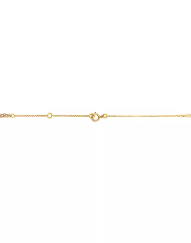 Collier Double Rang Pampilles Ronde et Grelot en Or Jaune 18K