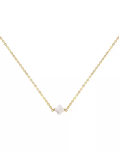 Collier Chaîne en Or Jaune 18K et Trèfle de Nacre