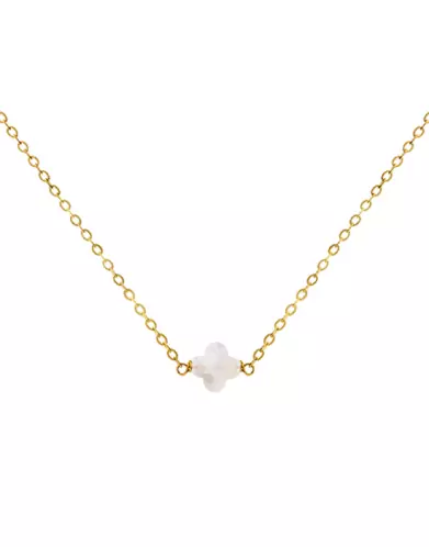 Collier Chaîne en Or Jaune 18K et Trèfle de Nacre