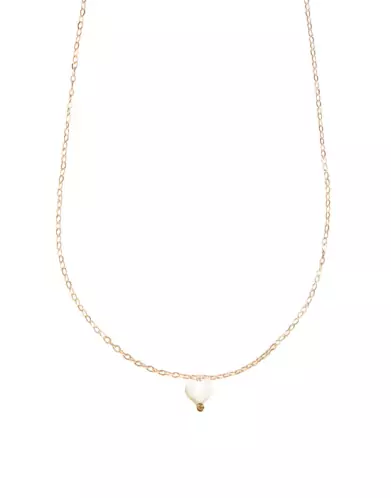 Collier Chaîne en Or Jaune 18K et Cœur de Nacre